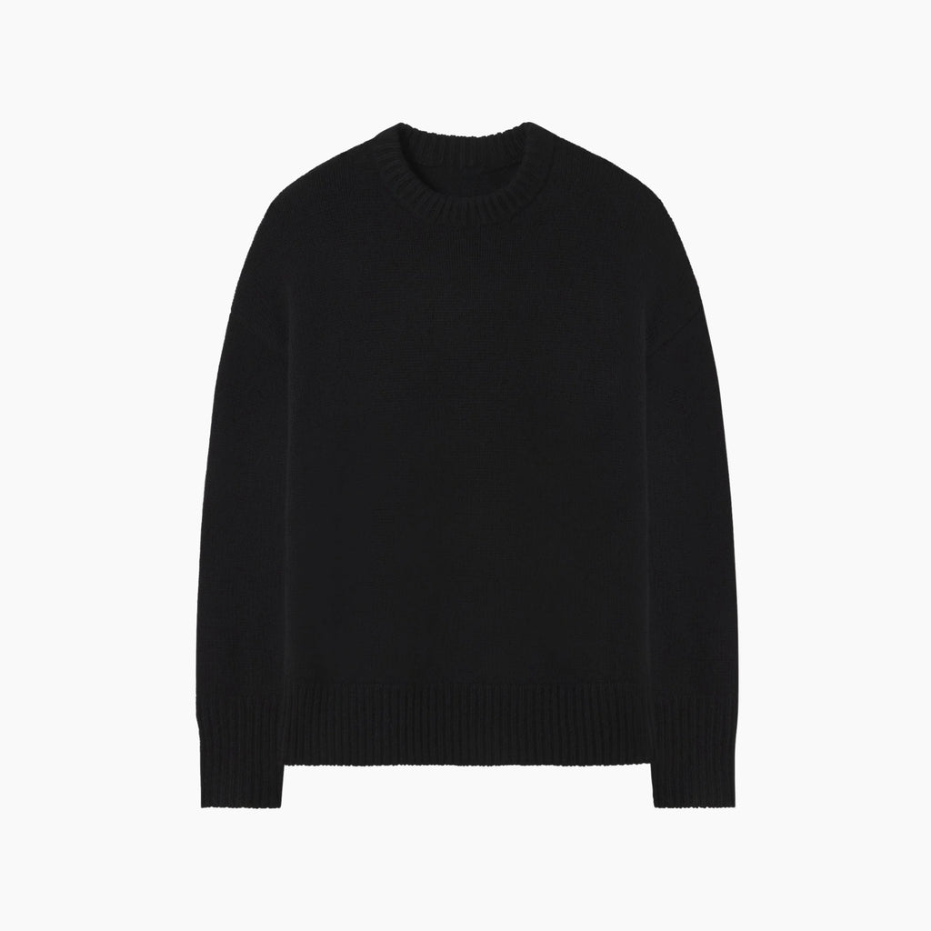 Essential Cotton Knit Sweater Black Pic 2