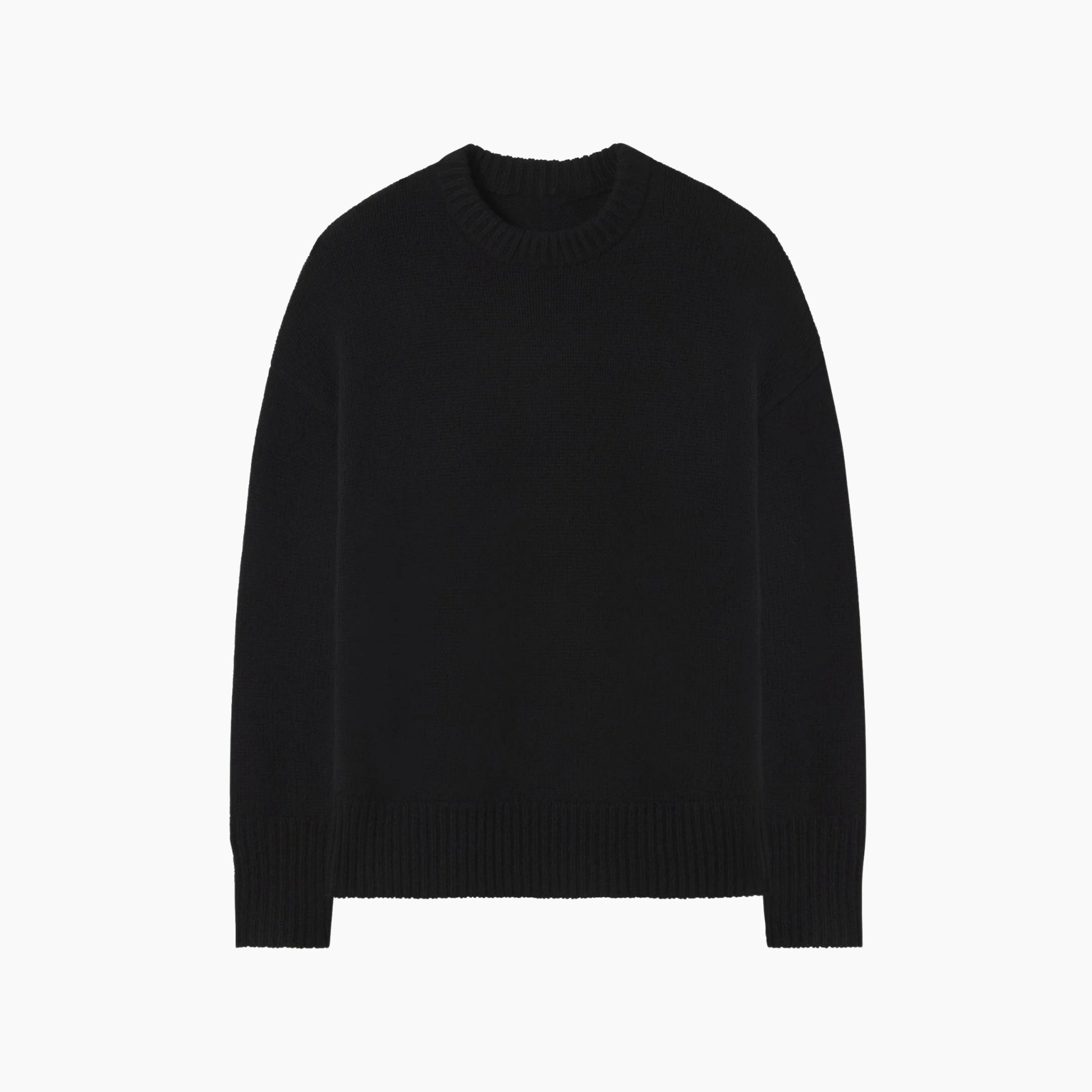 Essential Cotton Knit Sweater Black Pic 2