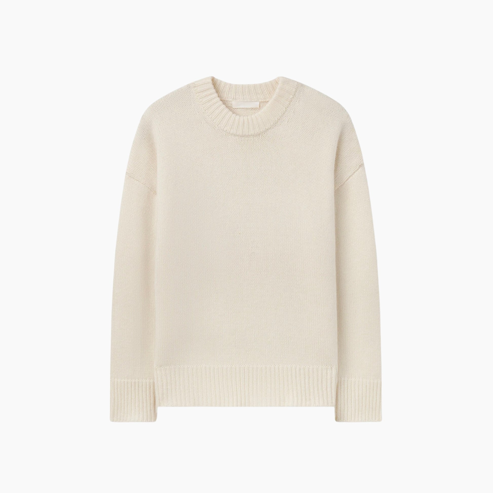 Essential Cotton Knit Sweater Beige Pic 3